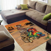 Drunken Pirate Parrot Area Rug Tropical Vibe