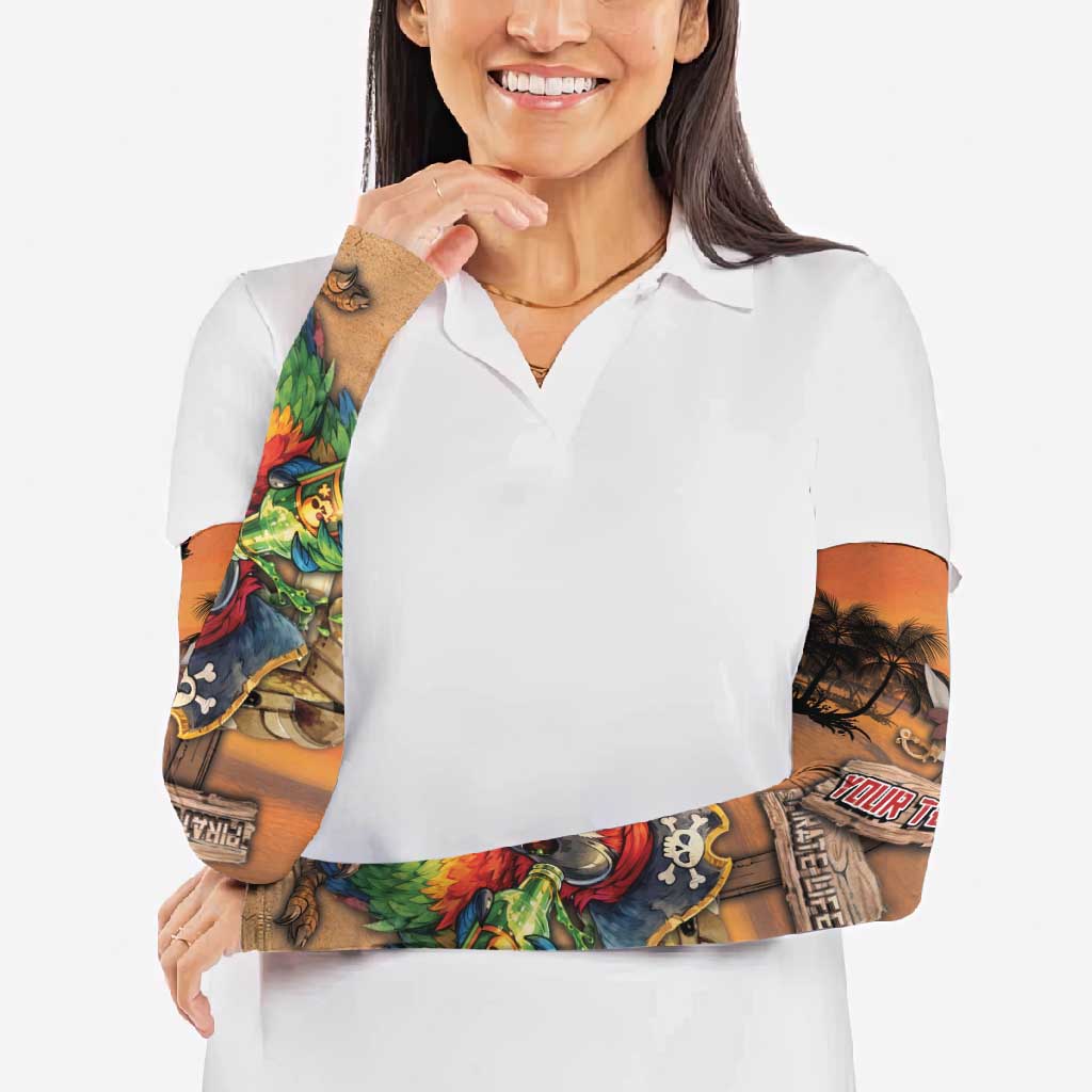 Personalized Drunken Pirate Parrot Arm Sleeves Tropical Vibe