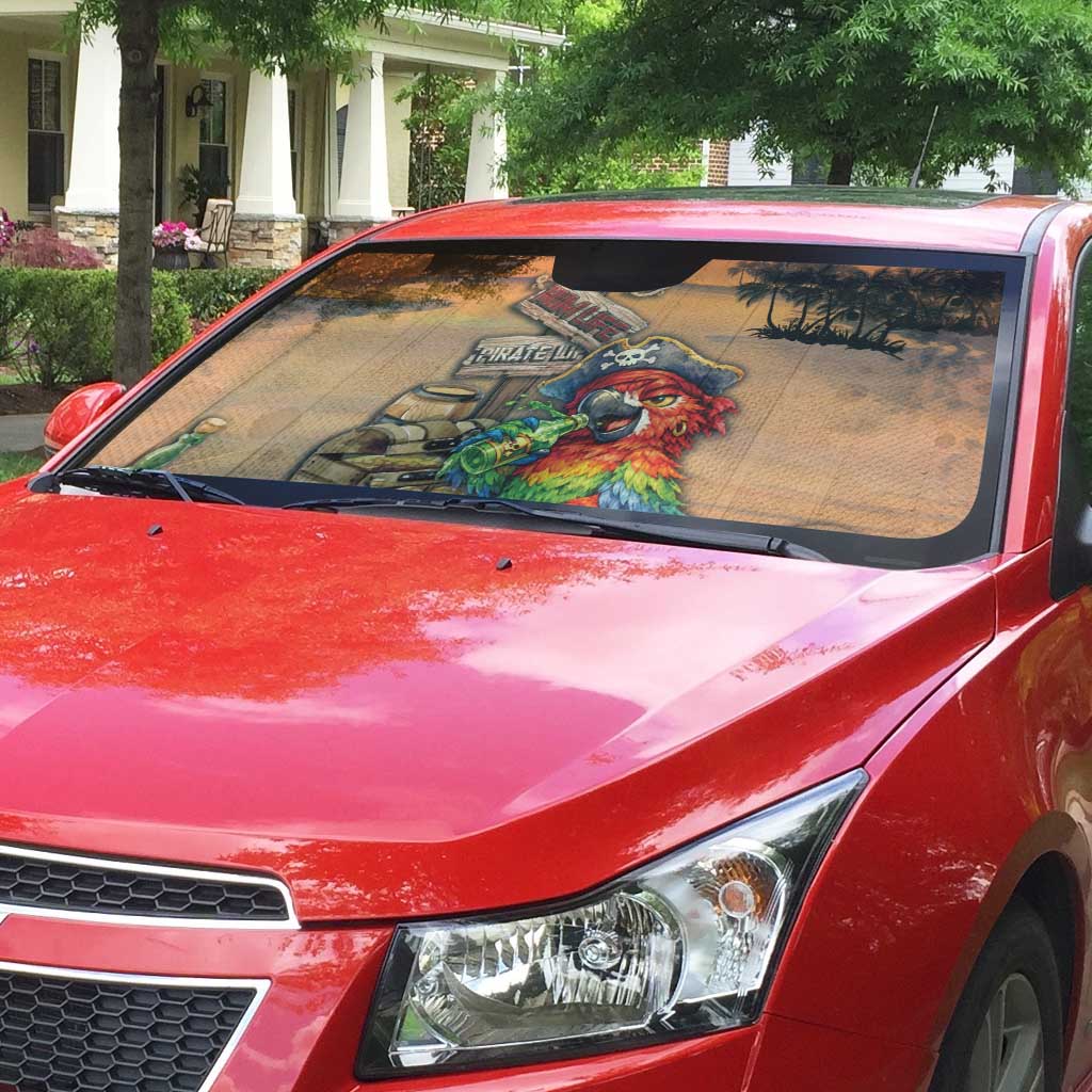 Drunken Pirate Parrot Auto Sun Shade Tropical Vibe