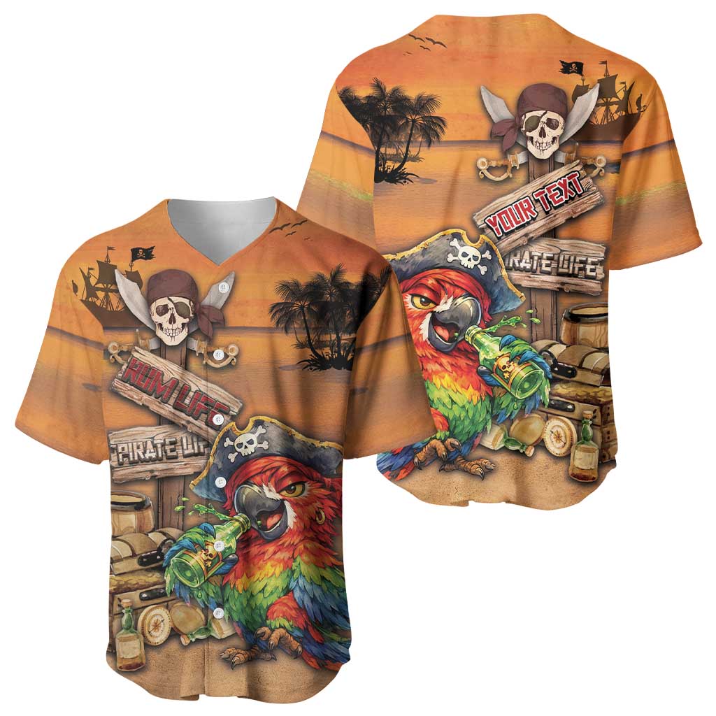 Personalized Drunken Pirate Parrot Baseball Jersey Tropical Vibe