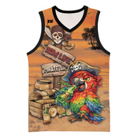 Personalized Drunken Pirate Parrot Basketball Jersey Tropical Vibe