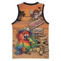 Personalized Drunken Pirate Parrot Basketball Jersey Tropical Vibe