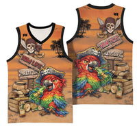 Personalized Drunken Pirate Parrot Basketball Jersey Tropical Vibe
