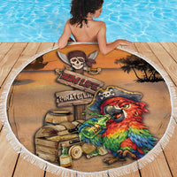 Drunken Pirate Parrot Beach Blanket Tropical Vibe
