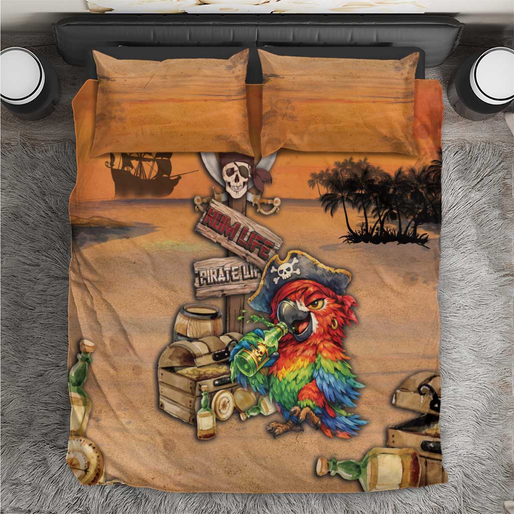 Drunken Pirate Parrot Bedding Set Tropical Vibe
