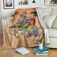 Drunken Pirate Parrot Blanket Tropical Vibe