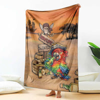 Drunken Pirate Parrot Blanket Tropical Vibe