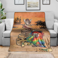 Drunken Pirate Parrot Blanket Tropical Vibe