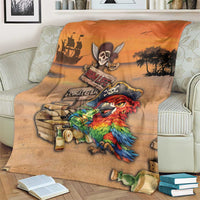 Drunken Pirate Parrot Blanket Tropical Vibe
