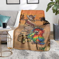 Drunken Pirate Parrot Blanket Tropical Vibe