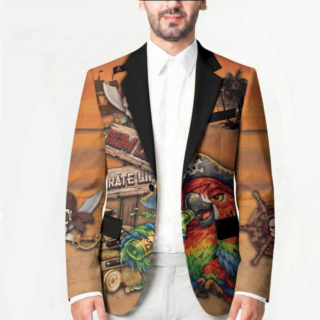 Personalized Drunken Pirate Parrot Blazer Tropical Vibe