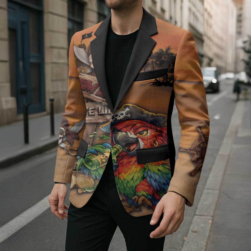 Personalized Drunken Pirate Parrot Blazer Tropical Vibe