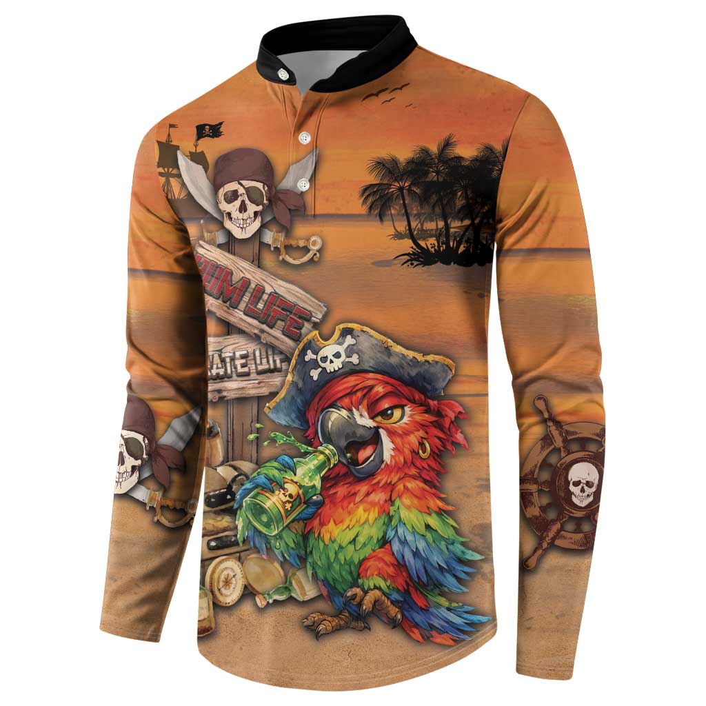 Personalized Drunken Pirate Parrot Button Sweatshirt Tropical Vibe