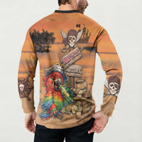 Personalized Drunken Pirate Parrot Button Sweatshirt Tropical Vibe