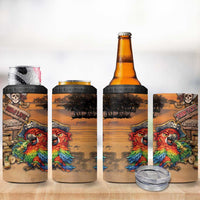 Personalized Drunken Pirate Parrot 4 in 1 Can Cooler Tumbler Tropical Vibe