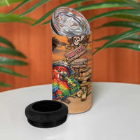 Personalized Drunken Pirate Parrot 4 in 1 Can Cooler Tumbler Tropical Vibe