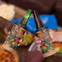 Personalized Drunken Pirate Parrot 4 in 1 Can Cooler Tumbler Tropical Vibe