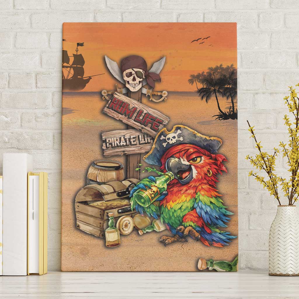 Drunken Pirate Parrot Canvas Wall Art Tropical Vibe