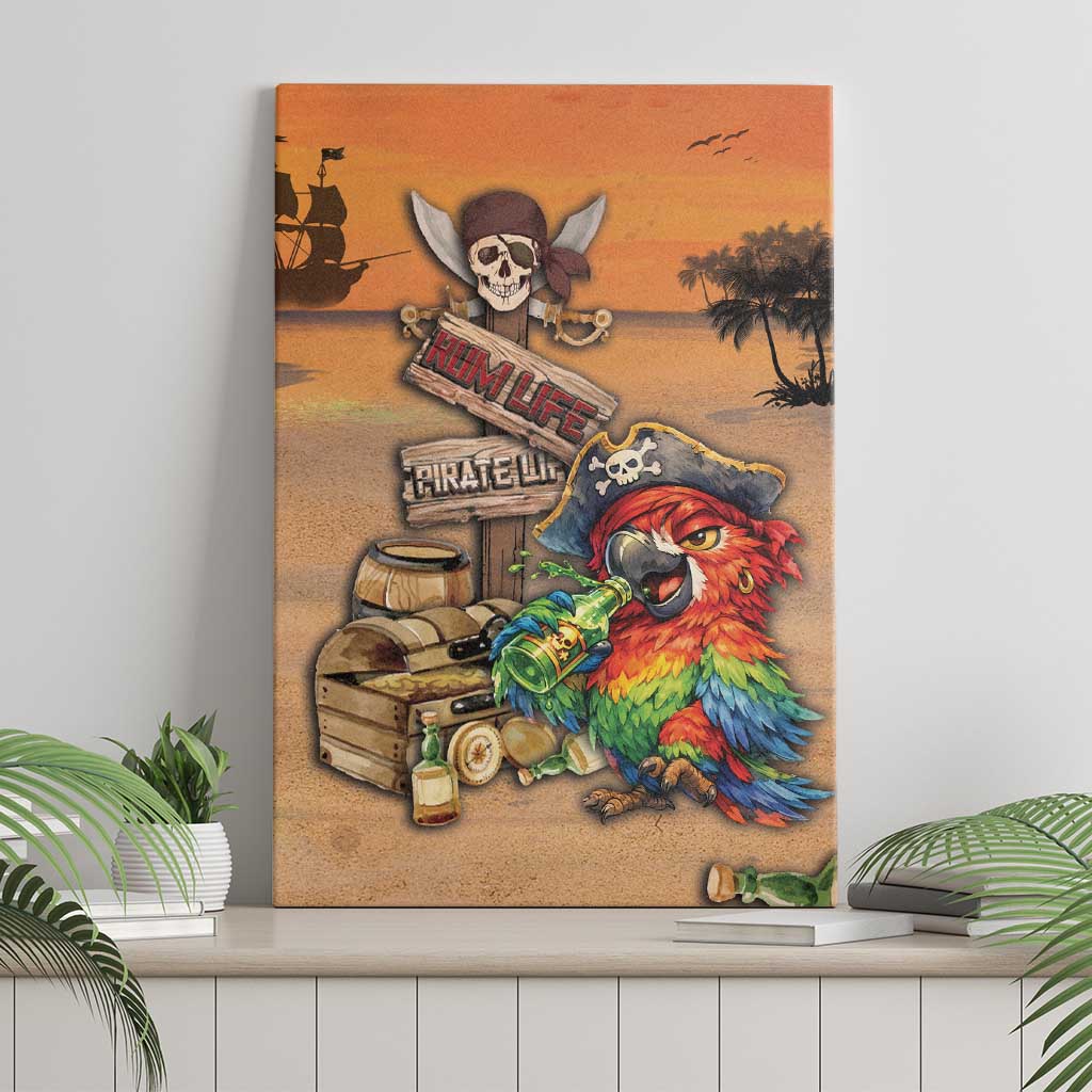 Drunken Pirate Parrot Canvas Wall Art Tropical Vibe