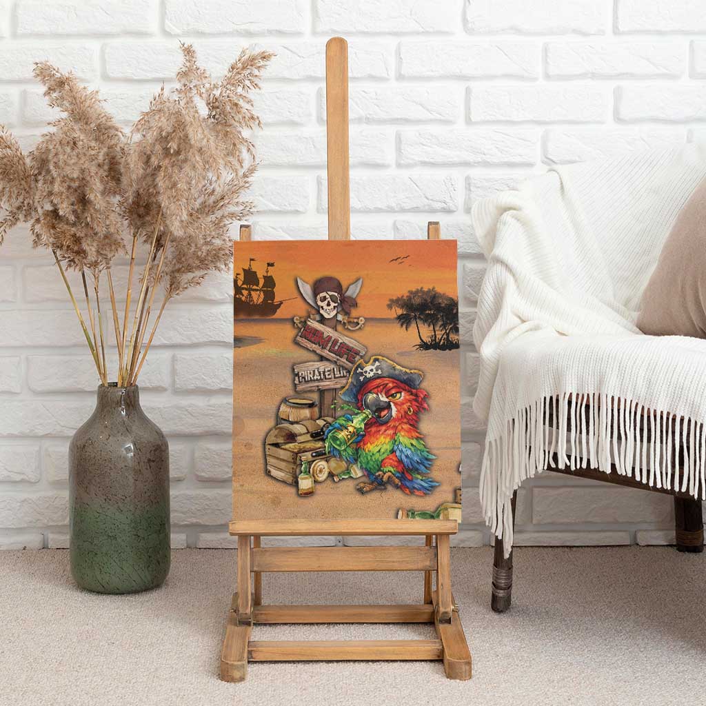 Drunken Pirate Parrot Canvas Wall Art Tropical Vibe