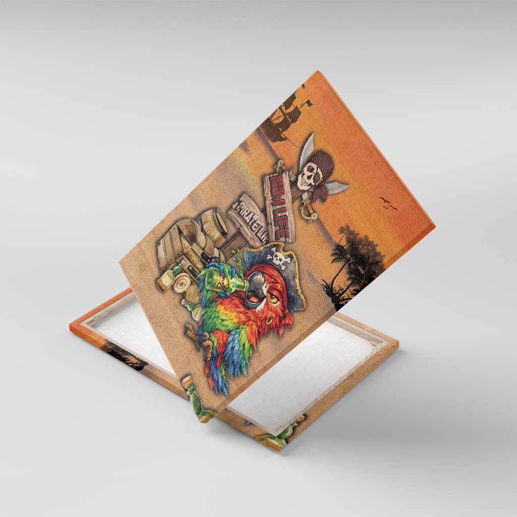 Drunken Pirate Parrot Canvas Wall Art Tropical Vibe