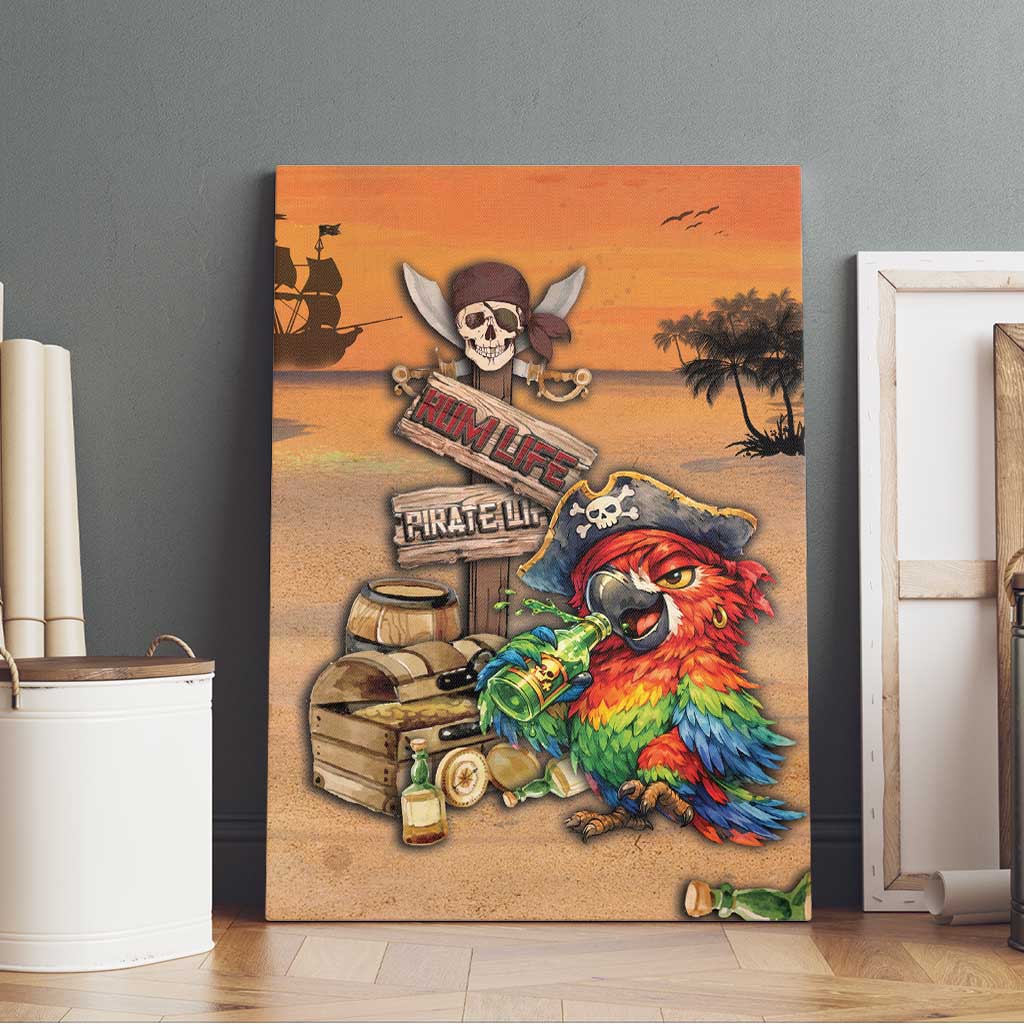 Drunken Pirate Parrot Canvas Wall Art Tropical Vibe