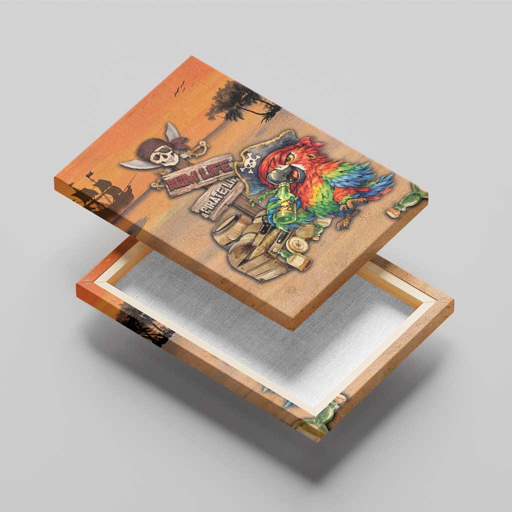 Drunken Pirate Parrot Canvas Wall Art Tropical Vibe