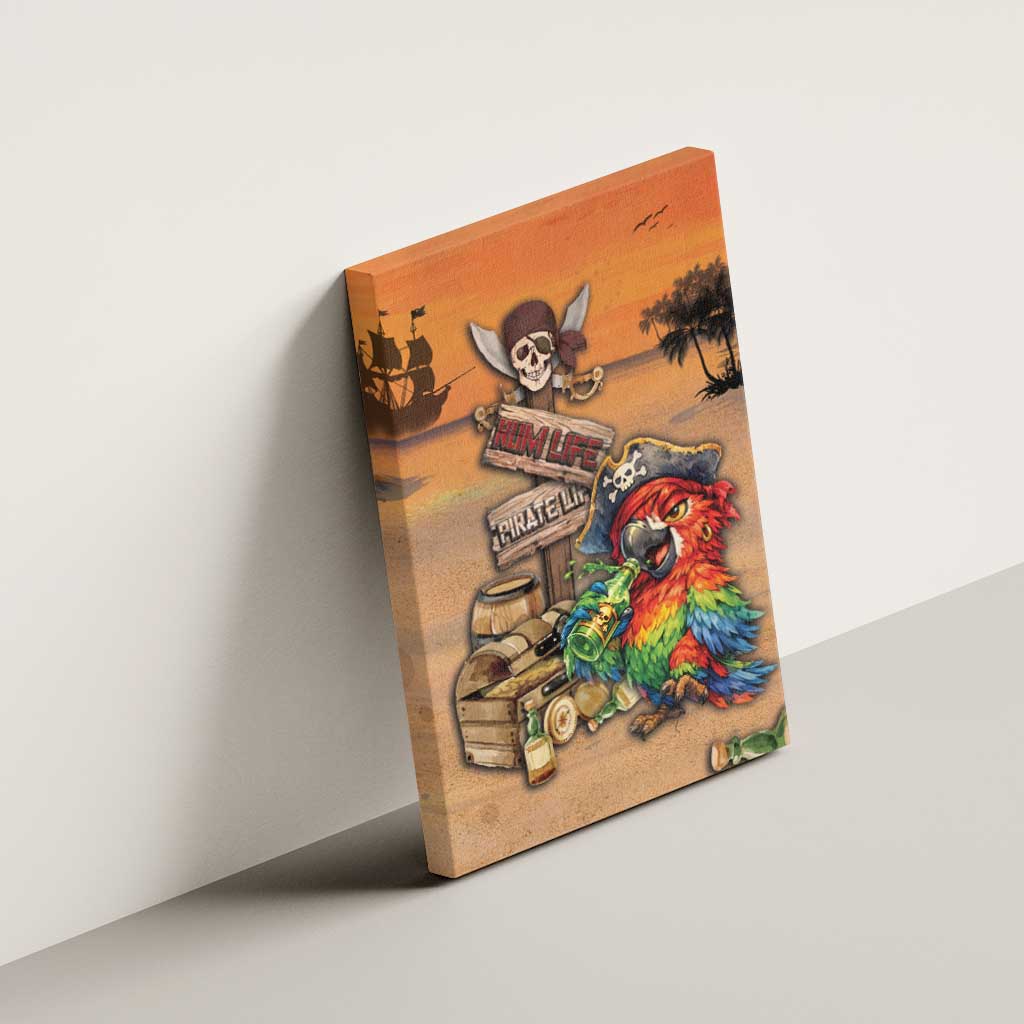 Drunken Pirate Parrot Canvas Wall Art Tropical Vibe