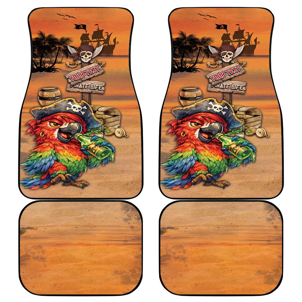 Personalized Drunken Pirate Parrot Car Mats Tropical Vibe