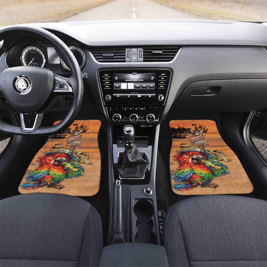 Personalized Drunken Pirate Parrot Car Mats Tropical Vibe