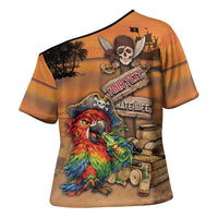 Personalized Drunken Pirate Parrot Cross Shoulder Shirt Tropical Vibe