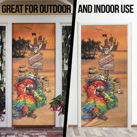 Personalized Drunken Pirate Parrot Door Cover Tropical Vibe