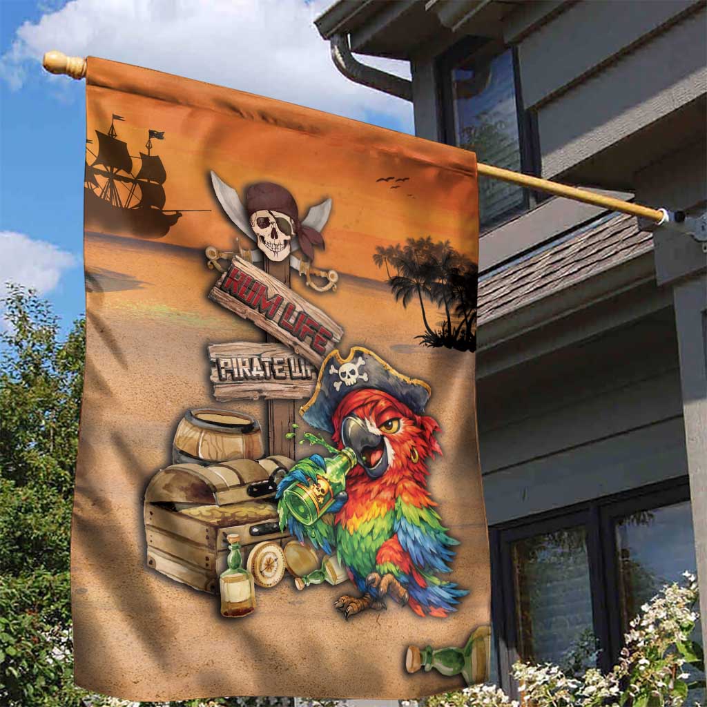 Drunken Pirate Parrot Garden Flag Tropical Vibe