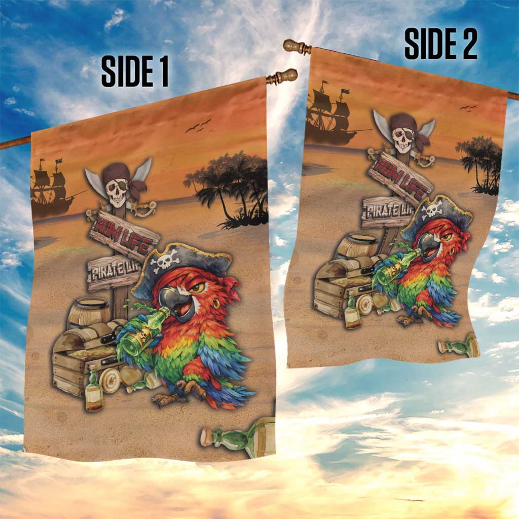 Drunken Pirate Parrot Garden Flag Tropical Vibe