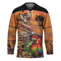 Personalized Drunken Pirate Parrot Hockey Jersey Tropical Vibe