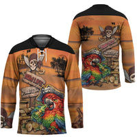 Personalized Drunken Pirate Parrot Hockey Jersey Tropical Vibe