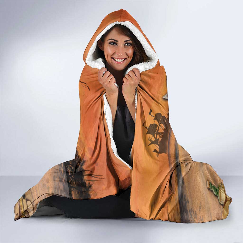 Drunken Pirate Parrot Hooded Blanket Tropical Vibe