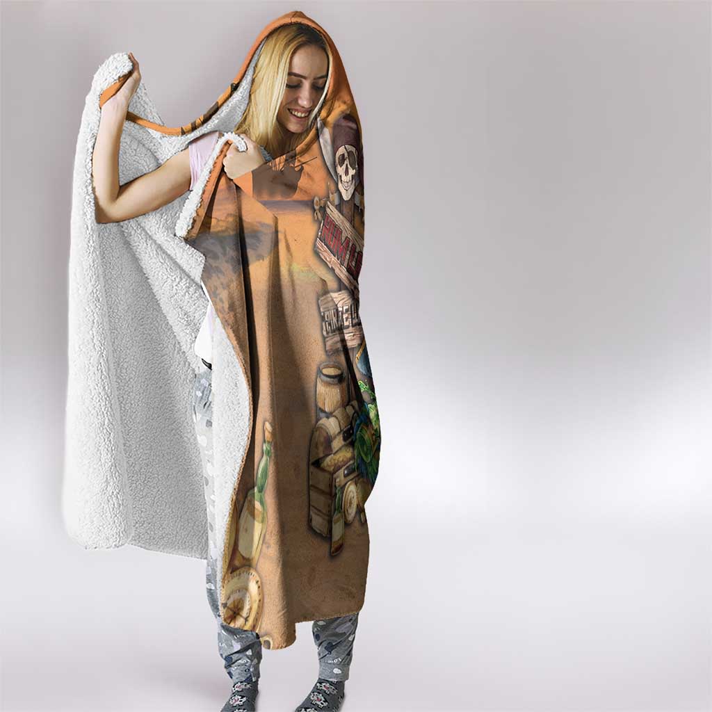 Drunken Pirate Parrot Hooded Blanket Tropical Vibe