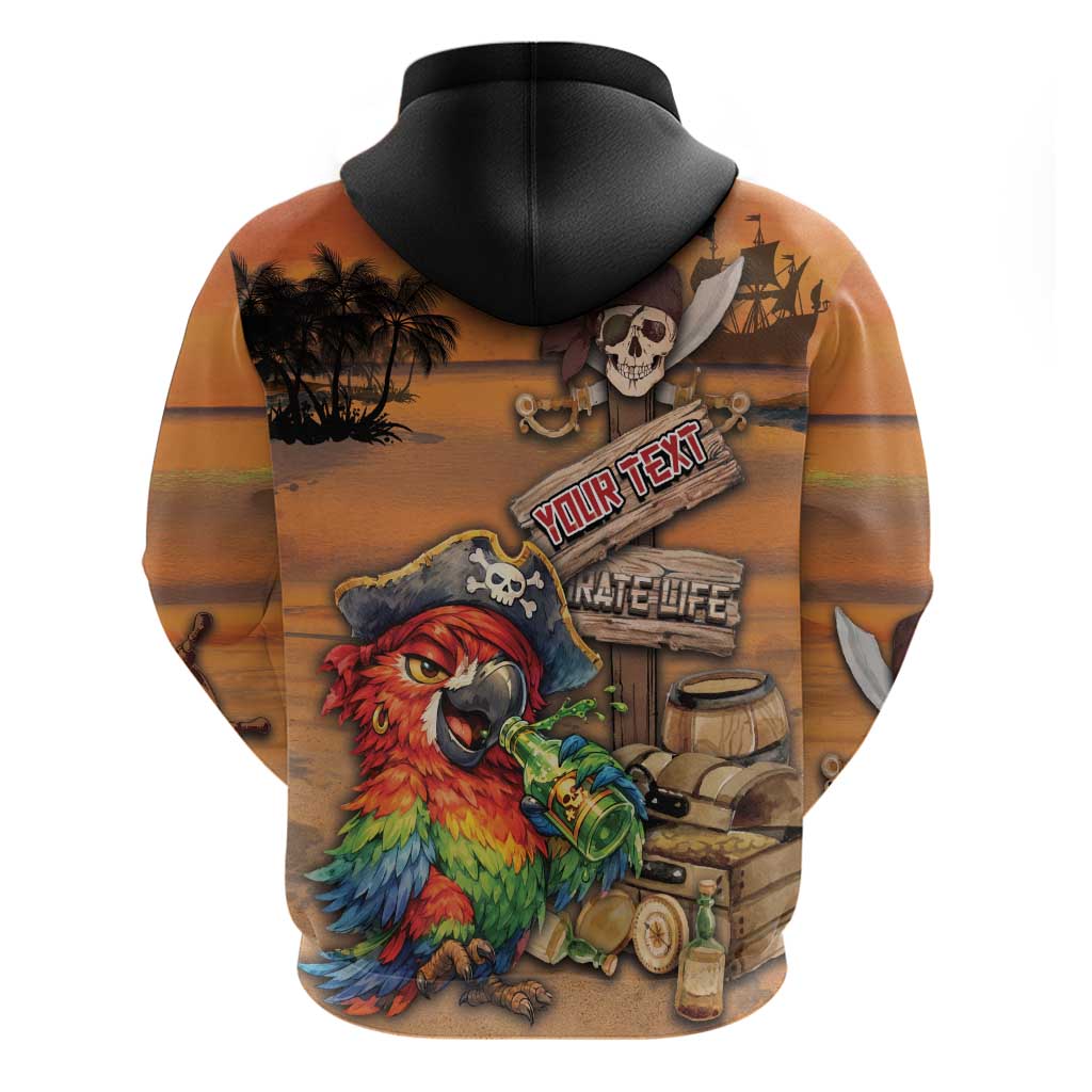 Personalized Drunken Pirate Parrot Hoodie Tropical Vibe