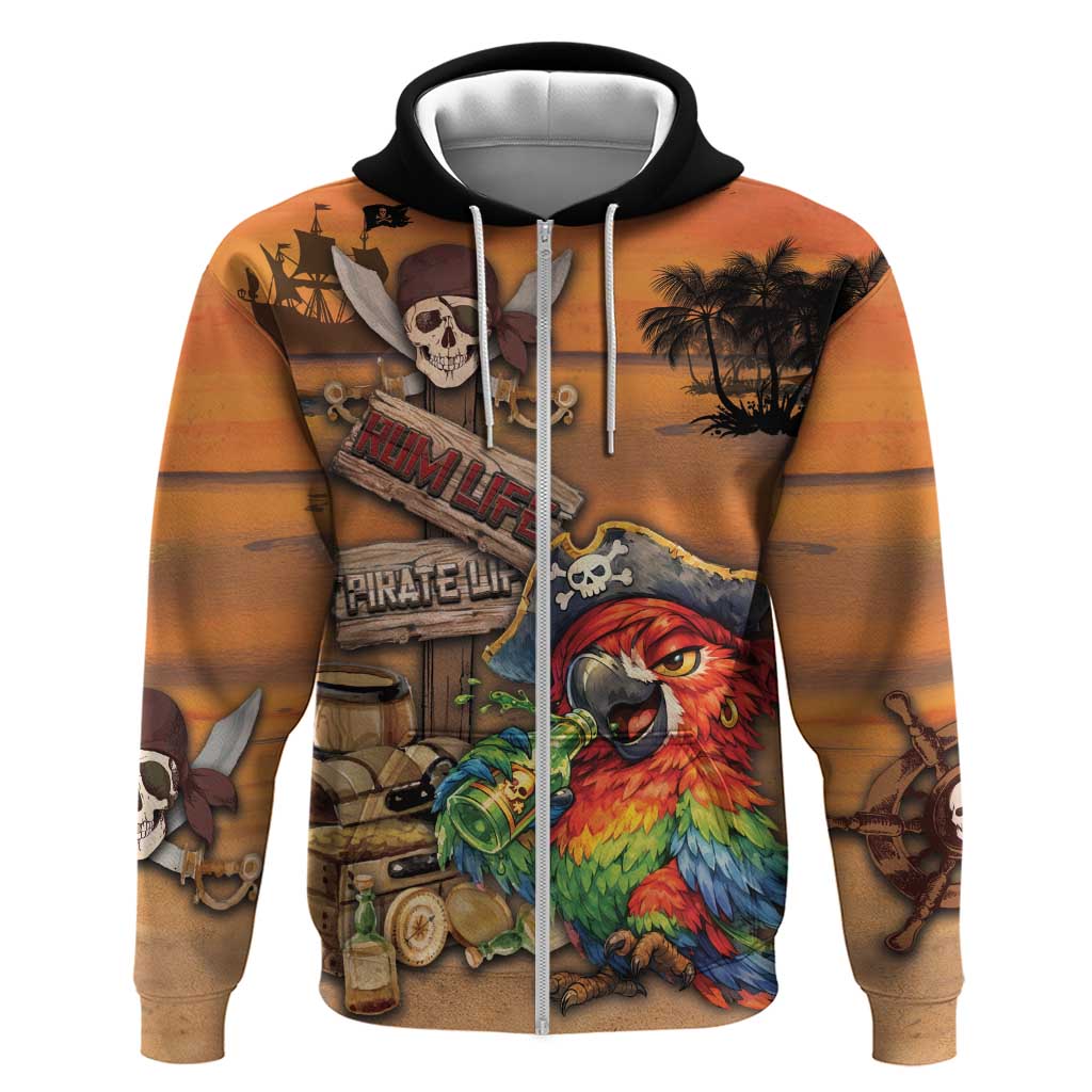 Personalized Drunken Pirate Parrot Hoodie Tropical Vibe