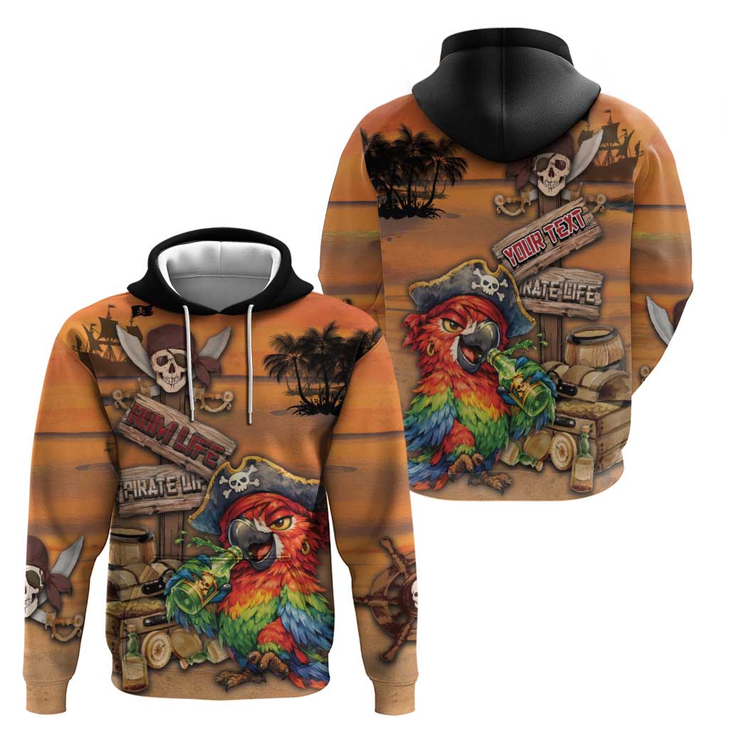 Personalized Drunken Pirate Parrot Hoodie Tropical Vibe