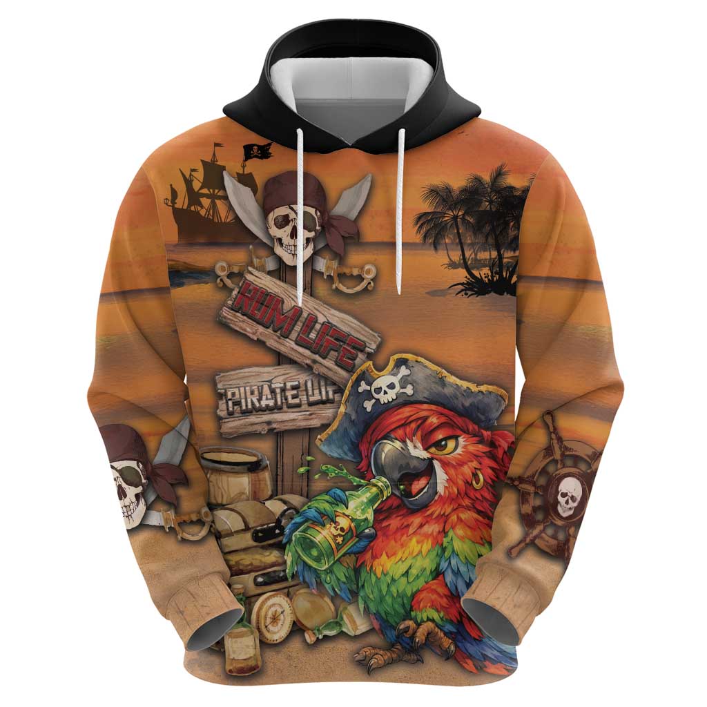 Personalized Drunken Pirate Parrot Hoodie Tropical Vibe