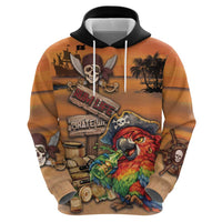 Personalized Drunken Pirate Parrot Hoodie Tropical Vibe