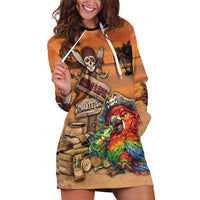Personalized Drunken Pirate Parrot Hoodie Dress Tropical Vibe