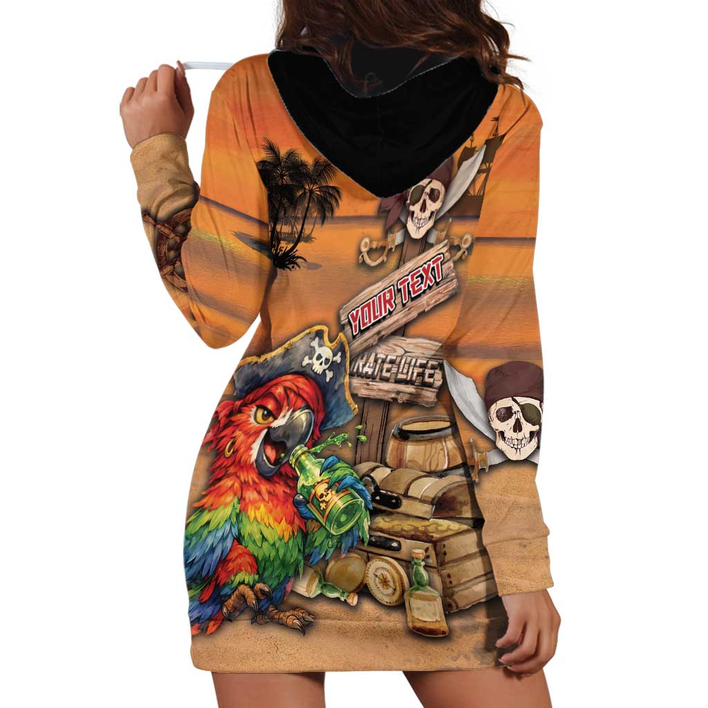 Personalized Drunken Pirate Parrot Hoodie Dress Tropical Vibe