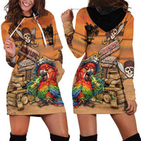 Personalized Drunken Pirate Parrot Hoodie Dress Tropical Vibe