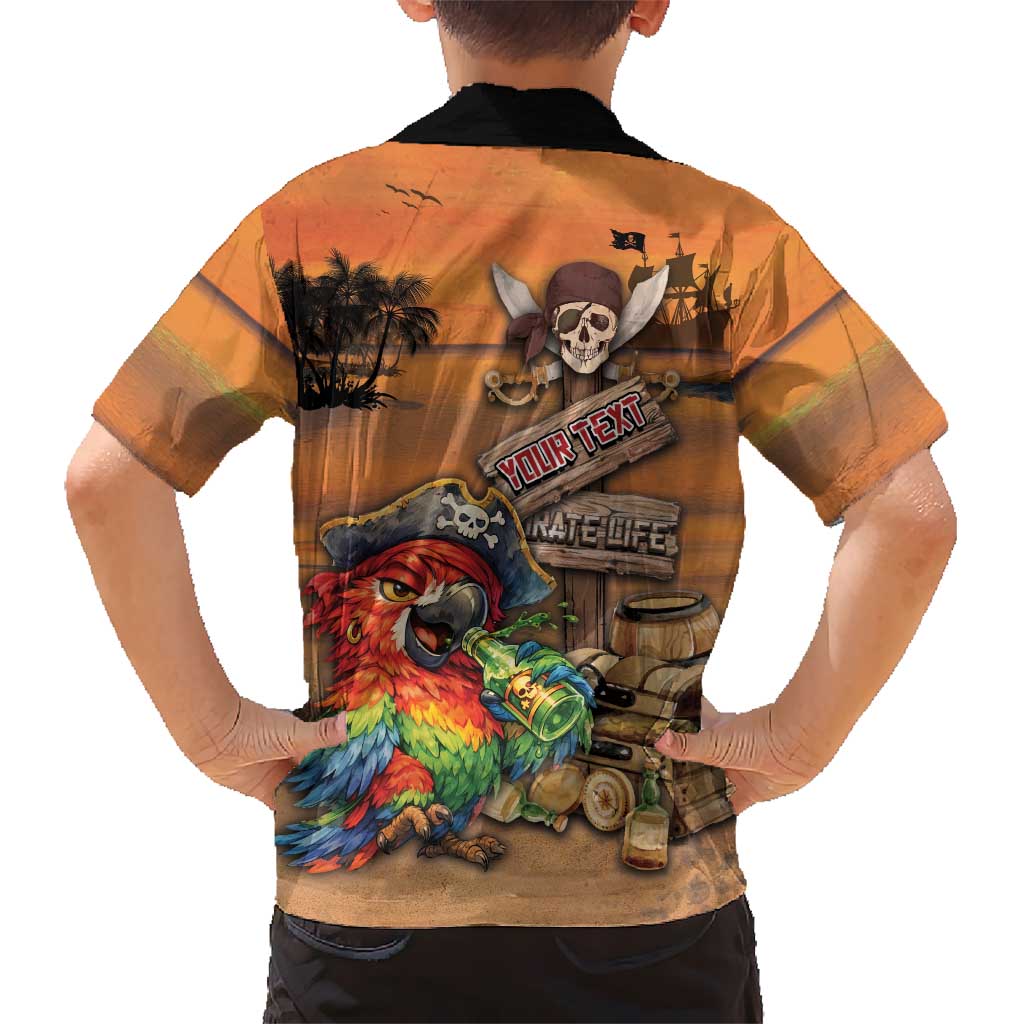 Personalized Drunken Pirate Parrot Kid Hawaiian Shirt Tropical Vibe