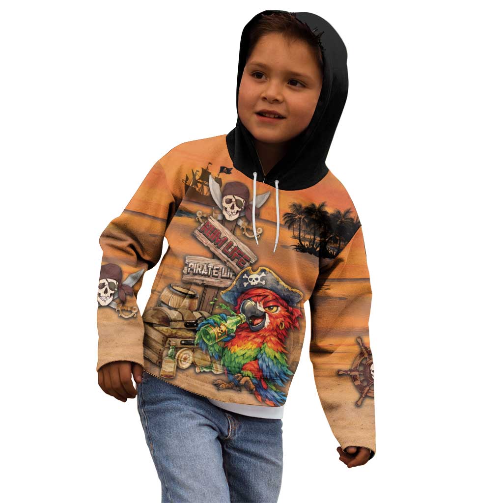 Personalized Drunken Pirate Parrot Kid Hoodie Tropical Vibe