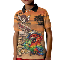 Personalized Drunken Pirate Parrot Kid Polo Shirt Tropical Vibe