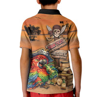 Personalized Drunken Pirate Parrot Kid Polo Shirt Tropical Vibe